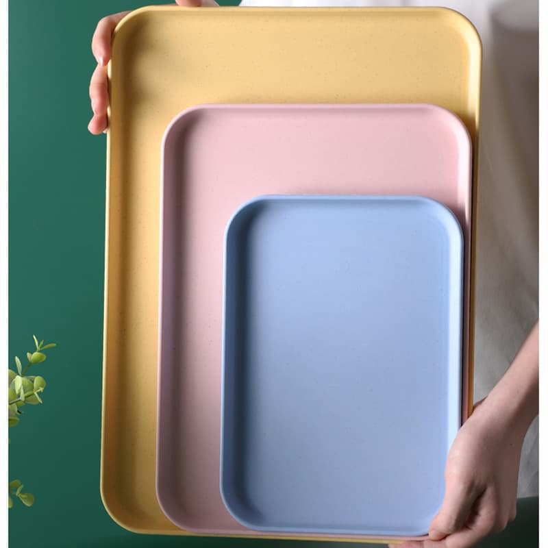 Source Factory Nordic Tray Plastic Tea Tray for Home Use Rectangular Living Room Barbecue Coffee Shop Restaurant Kindergarten