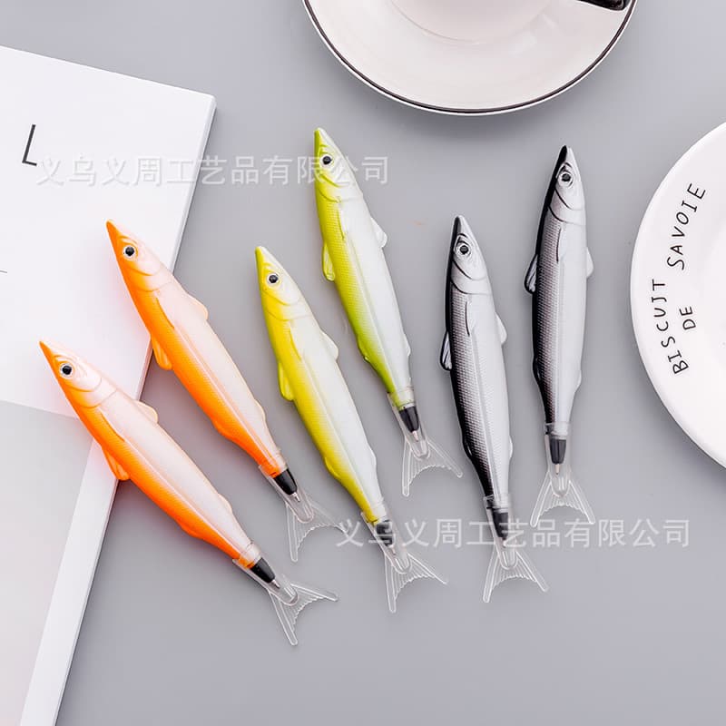 Cross-border trade simulated saury-shaped gel pen, creative 3D fish pen, novelty pen for elementary school students