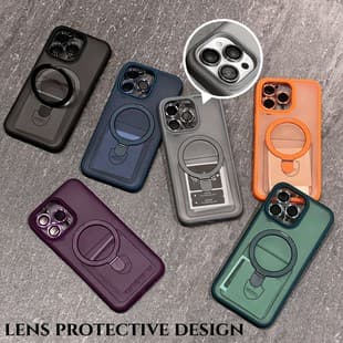 Cross-border version compatible with iPhone 18 Pro Max pivot magnetic mount phone case, Apple 17 lens film protective cover