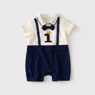 Baby Onesie Summer Thin Short Sleeve Boy Bodysuit Small Month Old 100 Days One Year Old Clothes Hasyi Crawling Suit