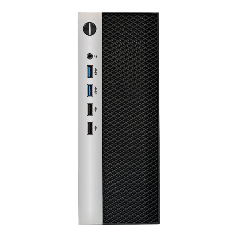 SKTC A09S Desktop ITX Computer Case with 4 USB Ports, Supports Small 1U Power Supply, Mini Size