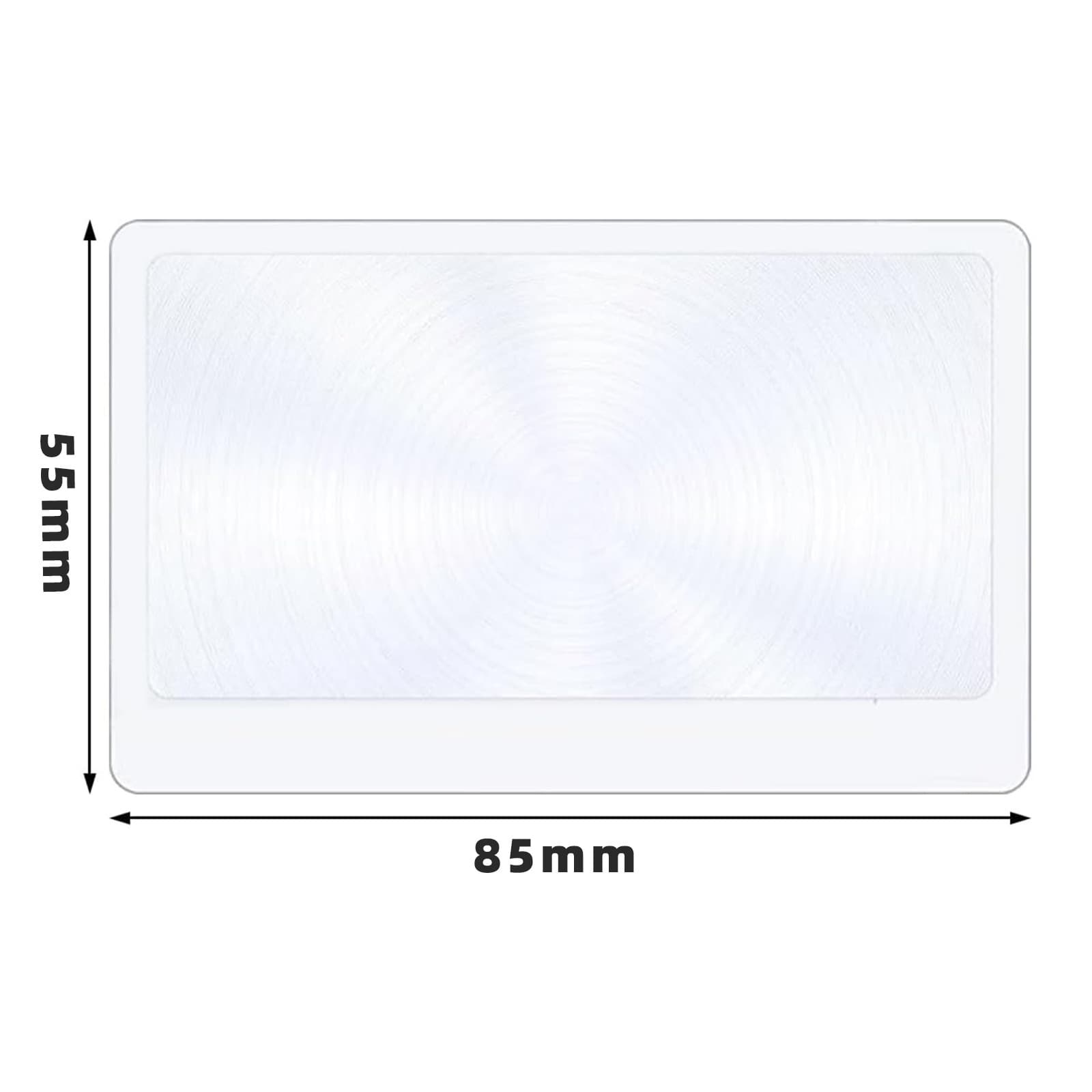 Factory Direct PVC Bookmark Portable Magnifier Ultra-thin Large Area Card Fresnel 8.5CMX5.5CM