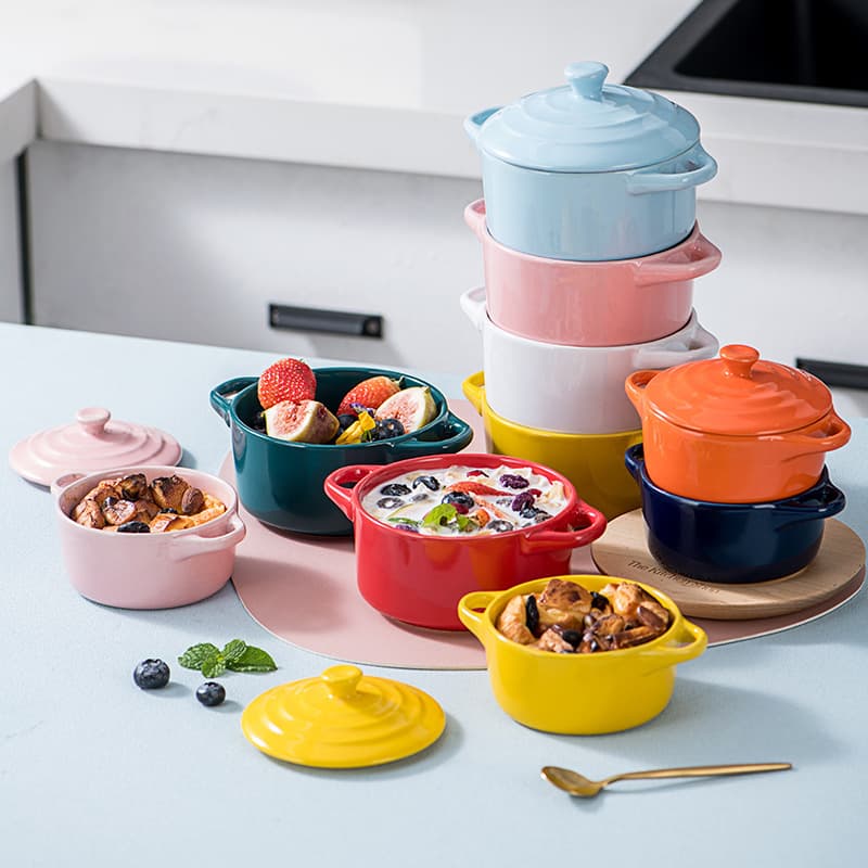 Ceramic Stewing Pot with Lid, Double-Boiler Style, for Eggs, Bird's Nest, Desserts, Baby Food, Oven and Microwave Safe