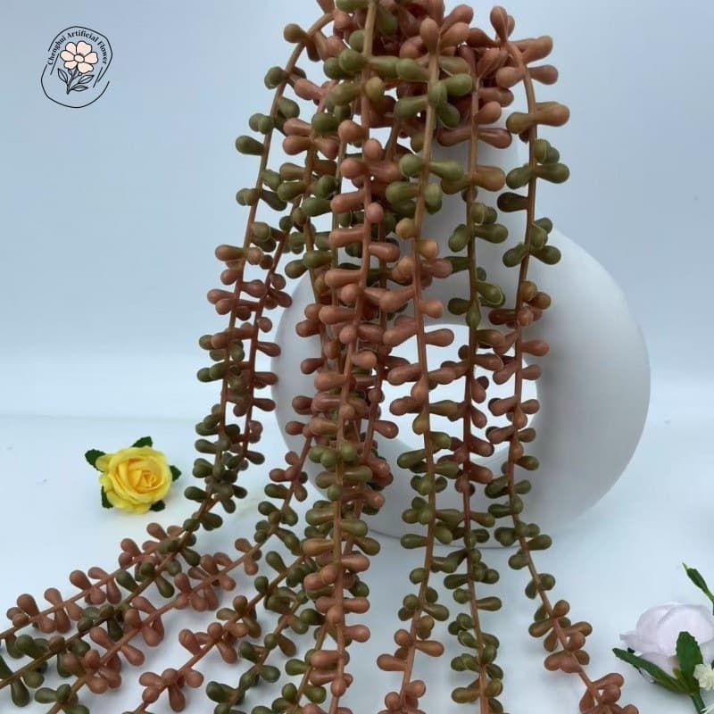 Amazon Cross-border Hot-selling Succulent Plant Vine Wall Hanging String of Tears Decorative Wall Hanging Soft Plastic Ceiling Artificial Flowers