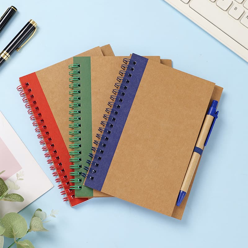 Ready Stock Notepads Spiral Notebook Customization Kraft Paper Patch Cover Planners, A5 Kraft Paper Notebook Custom Orders