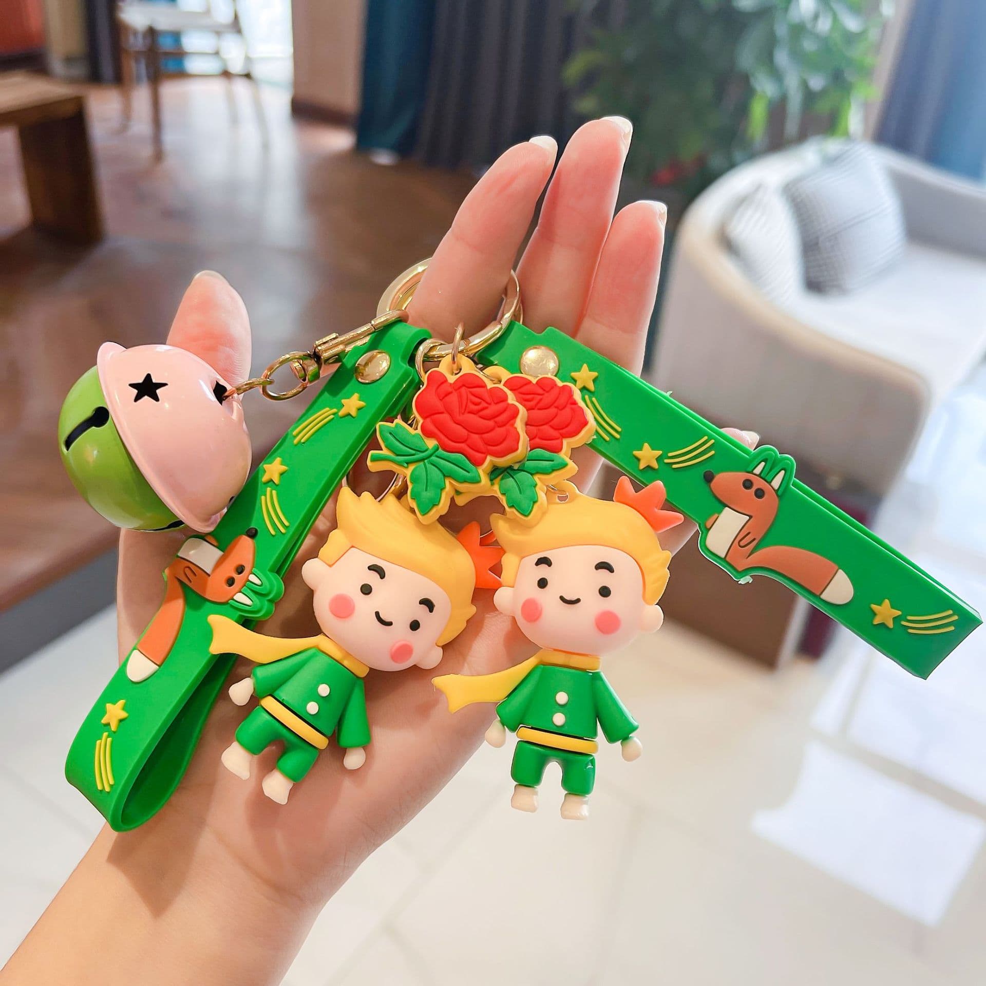 New Creative Cute Anime The Little Prince Keychain Cartoon Figure Keyring Car Backpack Pendant Wholesale