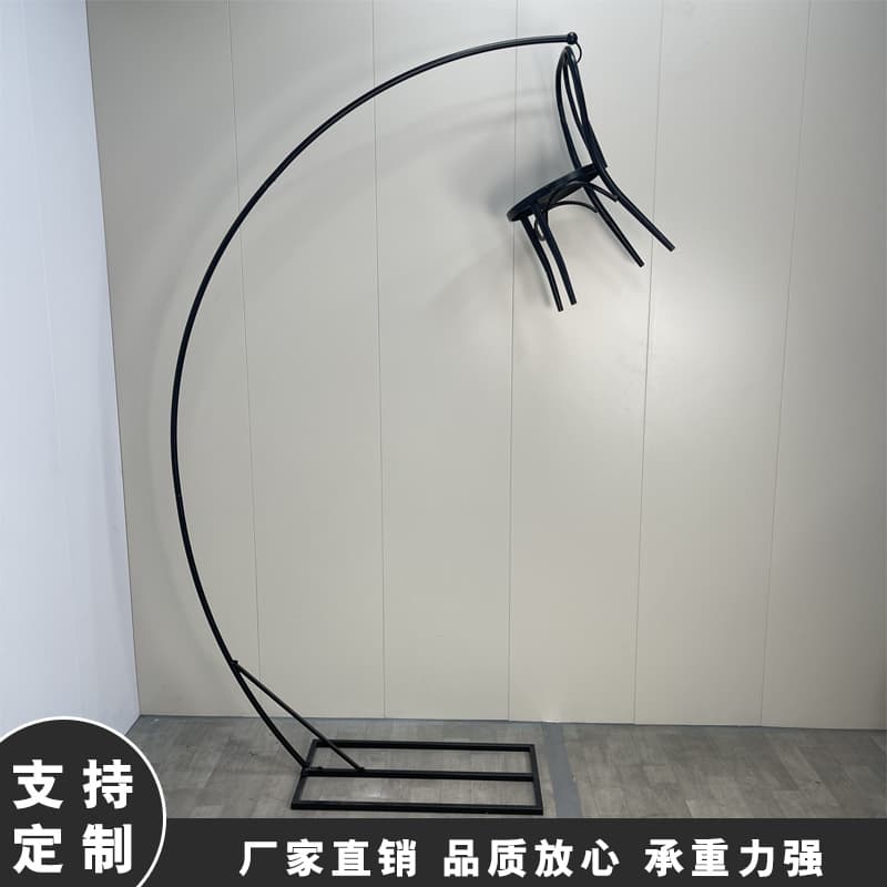 Cross-border curved hook bracket European-style crystal lamp iron art frame outdoor arched pendant lamp bracket hook road guide display stand