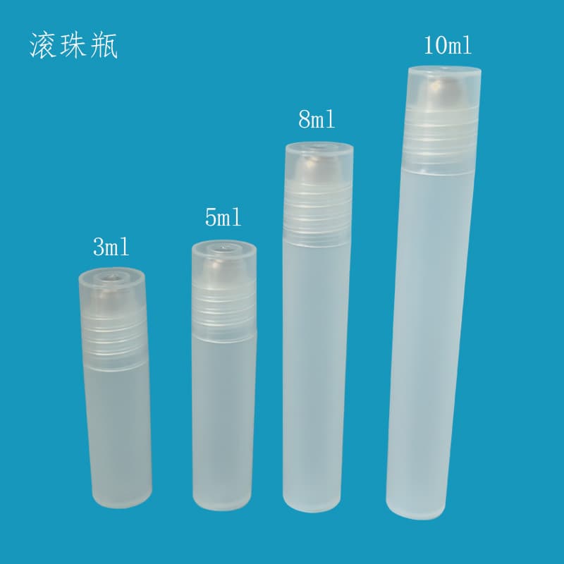 Factory stock 3ml, 5ml, 8ml, 10ml roller ball refill bottles, floral water roll-on bottles, essential oil plastic roll-on containers