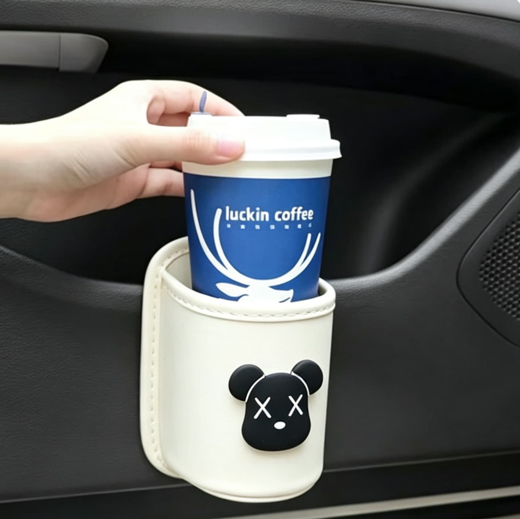 Cute Car Cartoon Cup Holder Seat Back Hook Storage Rack for Car, Electric Vehicle, Motorcycle