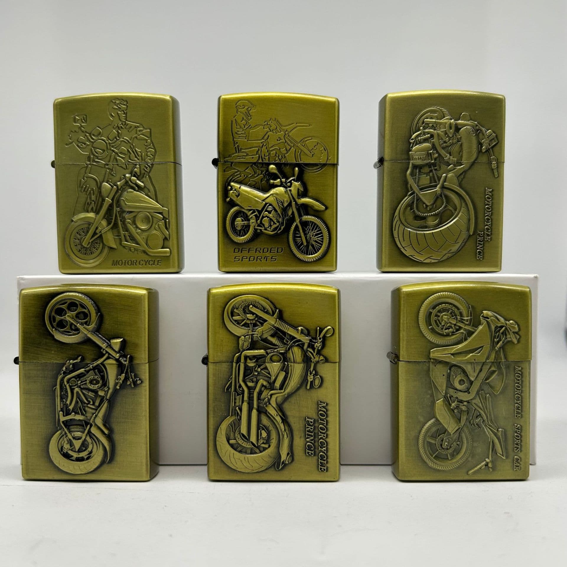 Kerosene Lighter Bronze Special Offer Multi-Purpose Cigarette Lighter New Tin Box Three-Piece Set Kerosene Lighter + Cigarette Holder Flint