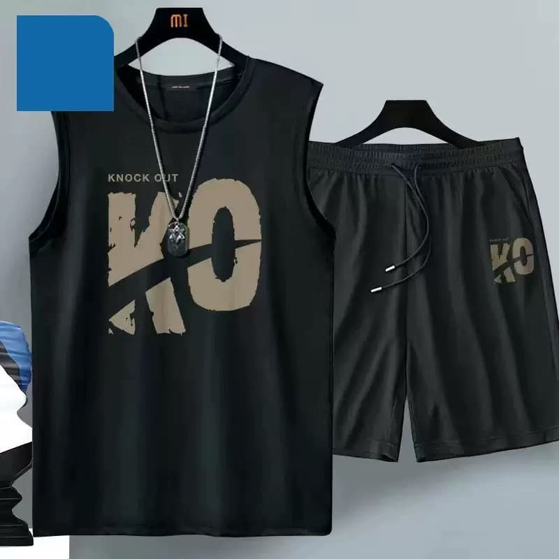 2026 Summer Quick-Dry Sports Suit for Men, Fitness Running Basketball Suit, Youth Sun Protection Ice Silk Vest and Shorts for Men