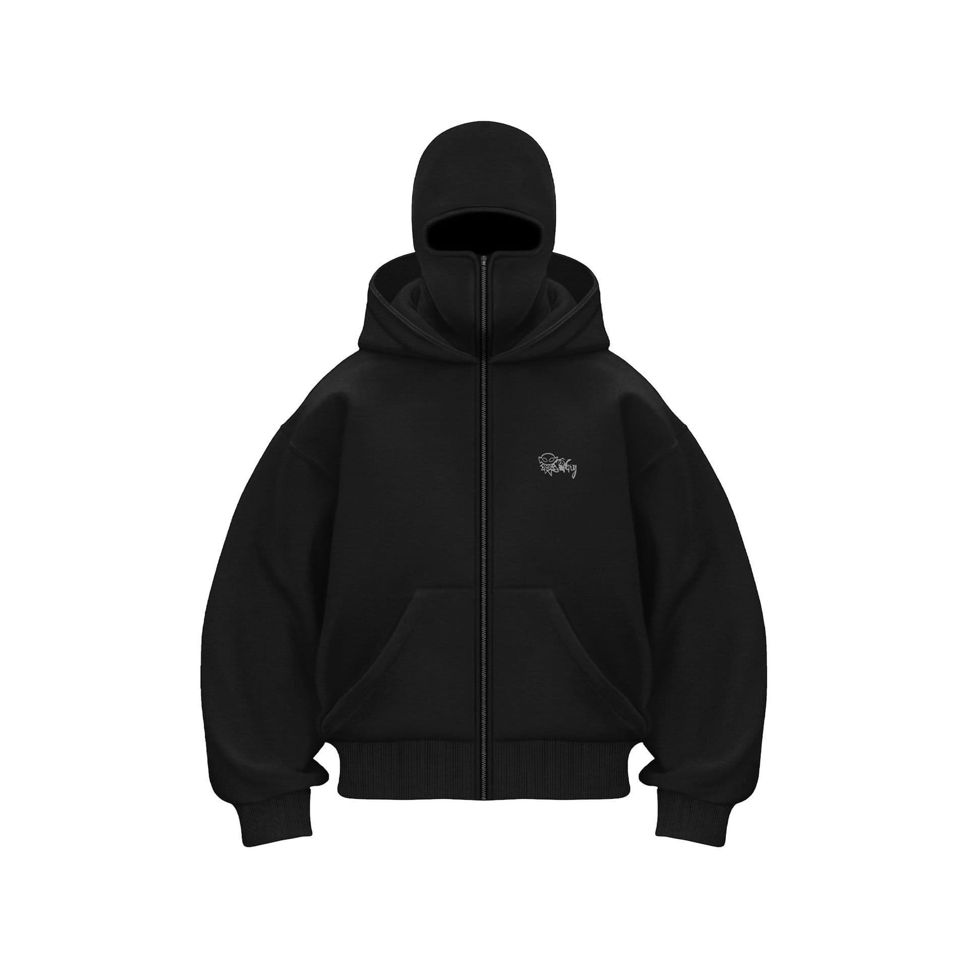 Cross-border European and American style hoodie, thickened fleece lining, double hood design, zip-up hoodie, new autumn and winter loose fit hoodie