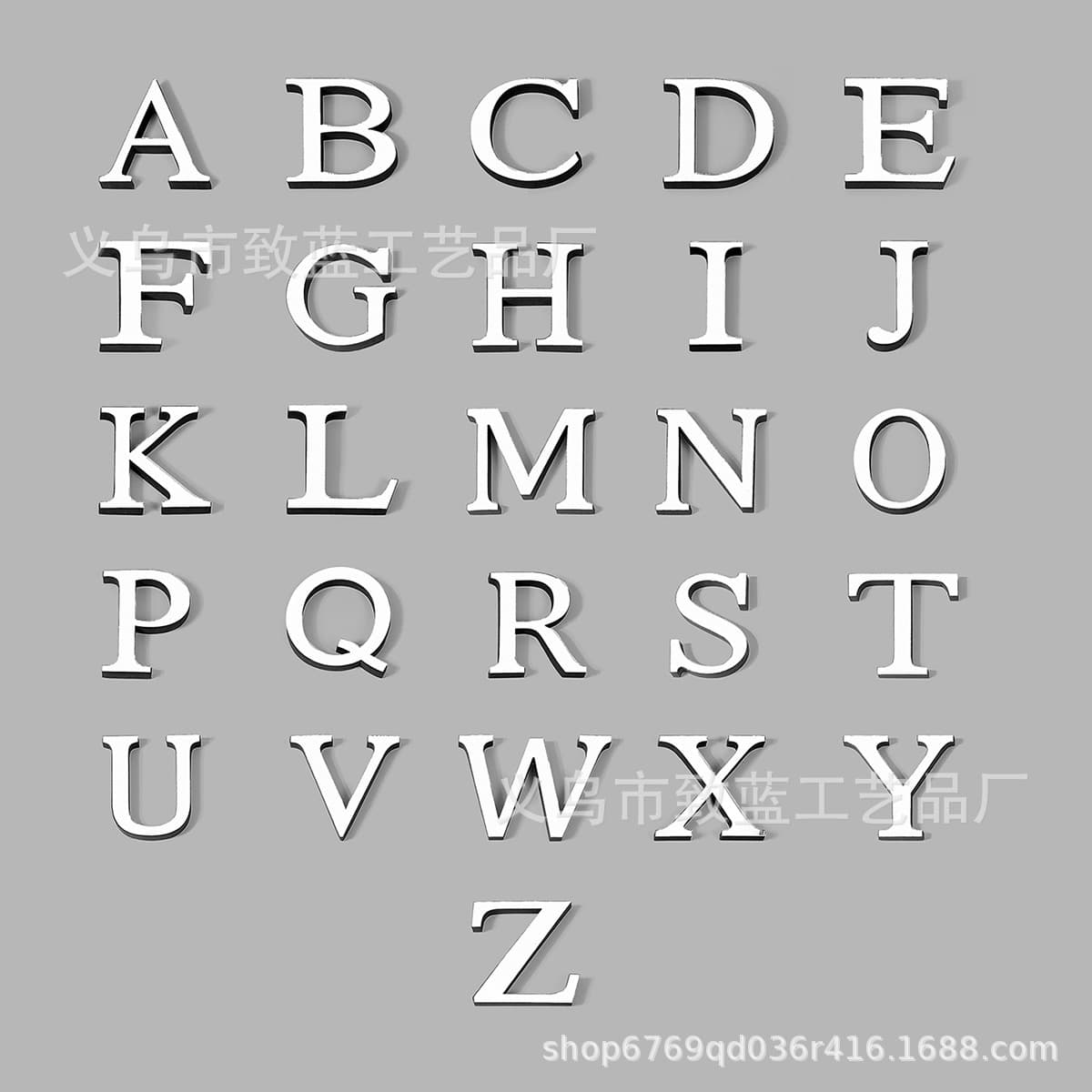 Acrylic Mirror Letter Wall Stickers Home Decor Creative English Alphabet Wall Decals Modern Style Self Adhesive White Color