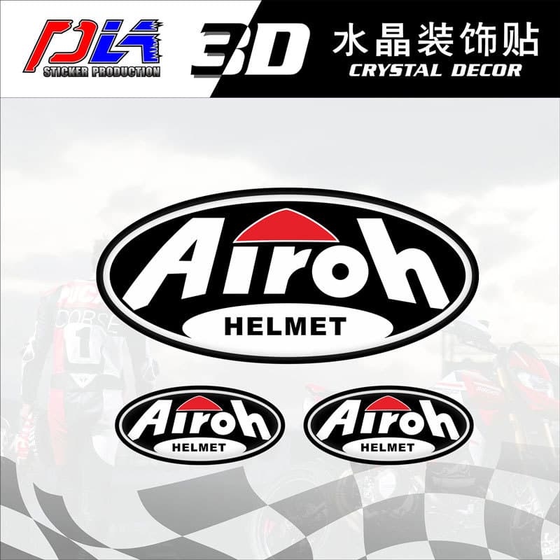 Epoxy Sticker for Airoh Helmets, Motorcycle Modification Waterproof 3D Epoxy Sticker