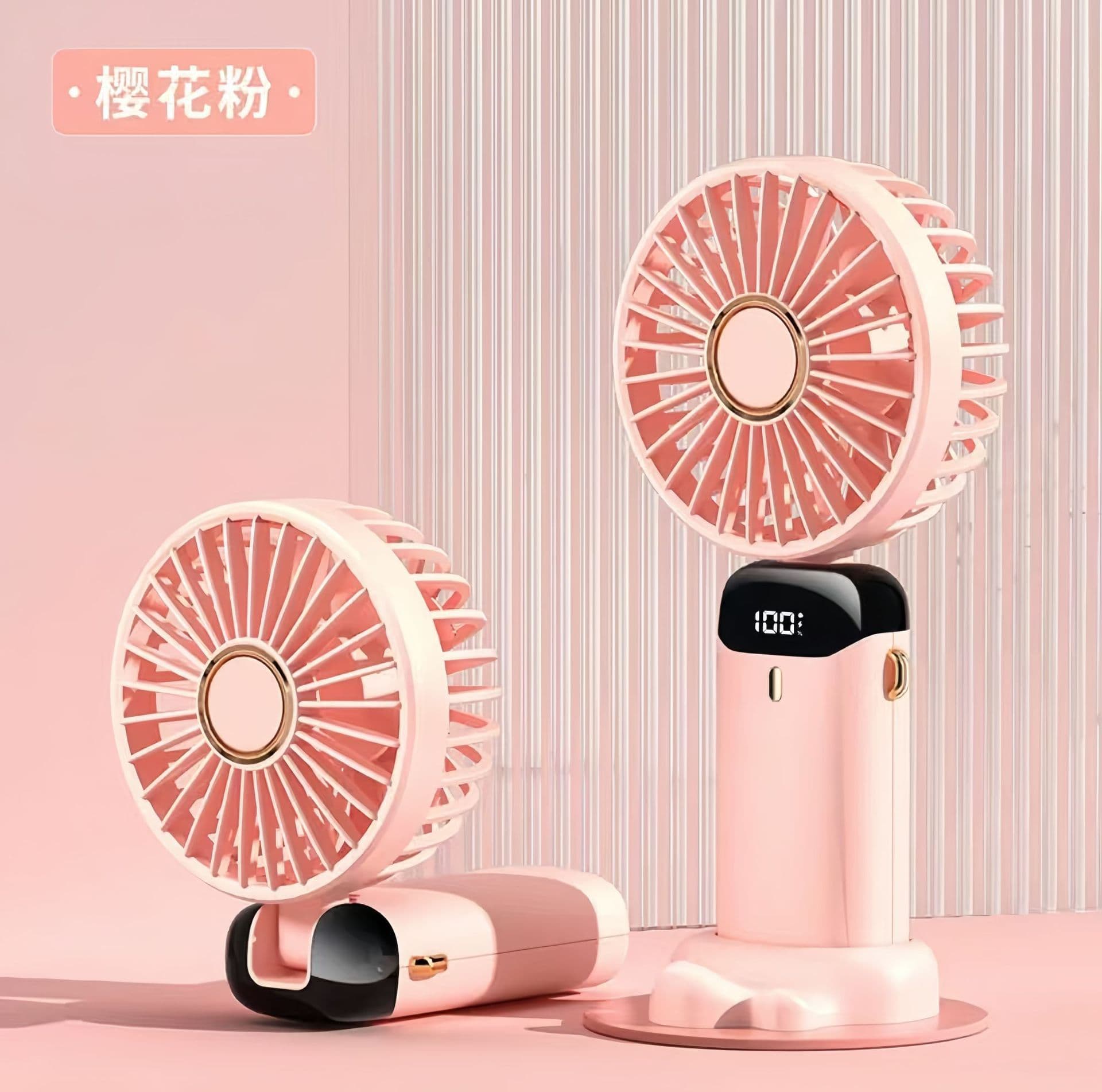Neck Fan Lazy Handheld Small Fan 5-Speed Silent Foldable Digital Display Small Fan Rechargeable Dorm Fan