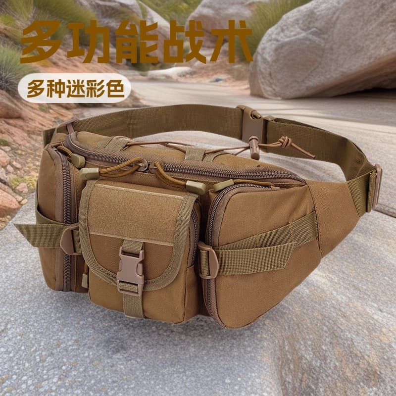 Outdoor Tactical Waist Bag for Military Enthusiasts, Water-Repellent and Wear-Resistant, Multi-Functional Portable Chest Bag Waist Pack for Cycling, Hiking, and Fishing