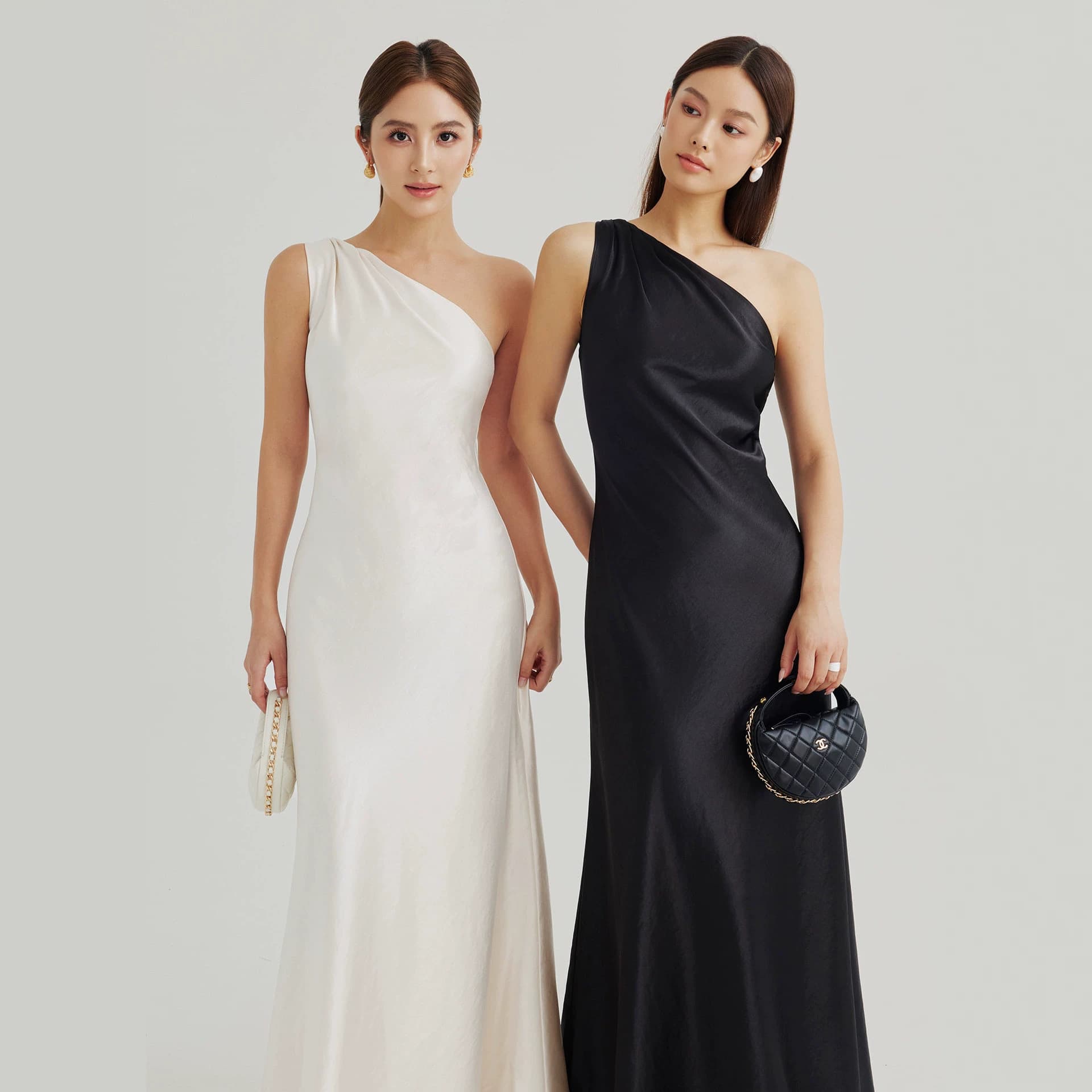 2026 New Elegant Little Black Dress Crossbody Single Shoulder Chanel-Style Dress European and American Cross-Border Banquet Evening Gown