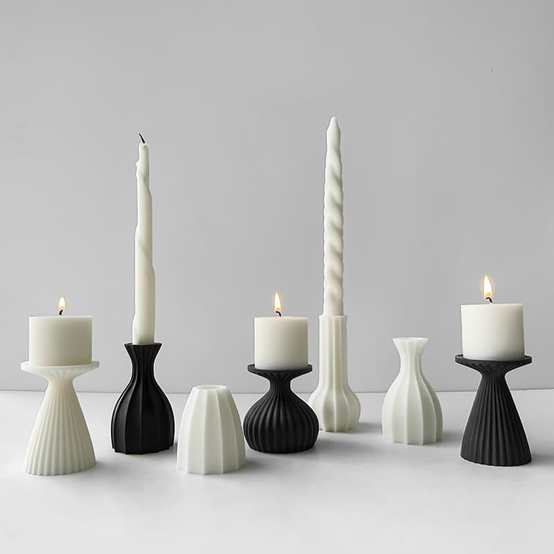 Gypsum Cement Candle Holder Mold DIY Decorative Tabletop Resin Mold Scented Candle Gypsum Ornament Silicone Mold