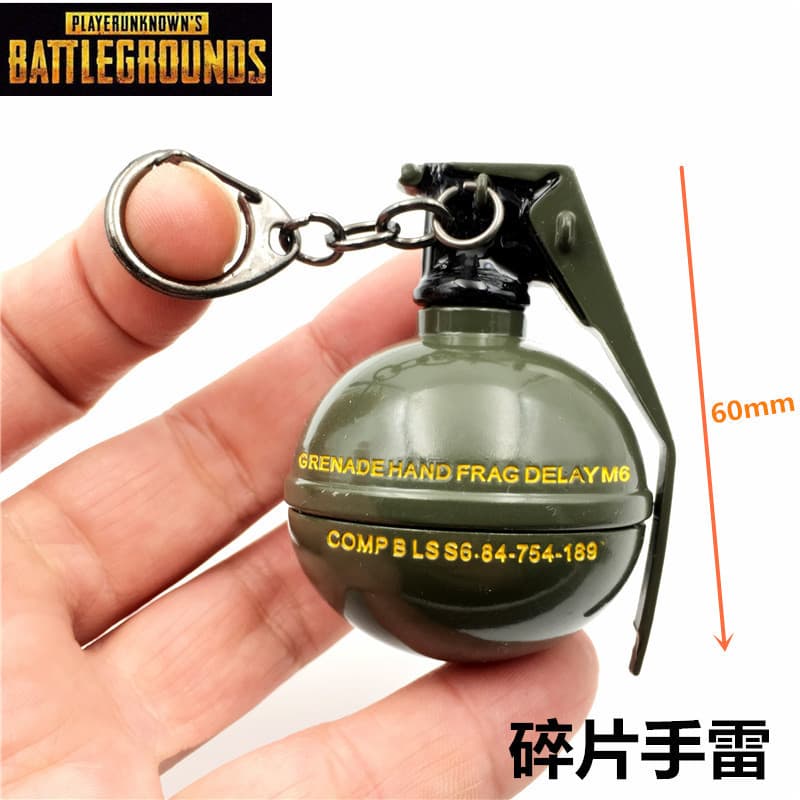 PlayerUnknown's Battlegrounds Frag Grenade Stun Grenade Alloy Gun Weapon Model Chicken Dinner Keychain