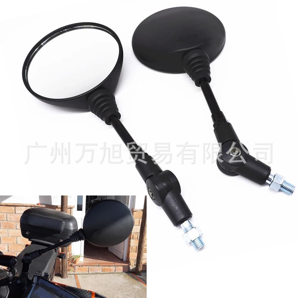 10mm Universal Motorcycle Retro Style Folding Round Rearview Mirror