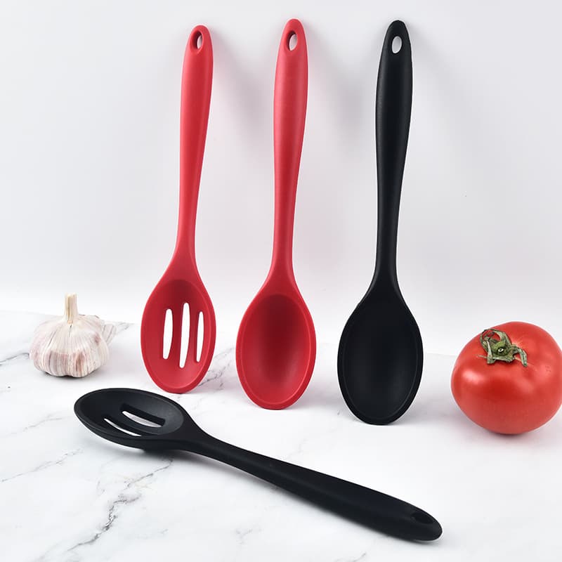 Silicone Kitchen Spoon Modern Integrated Non-Stick Salad Soup Ladle 28cm Silicone Spatula for Cooking And Stirring