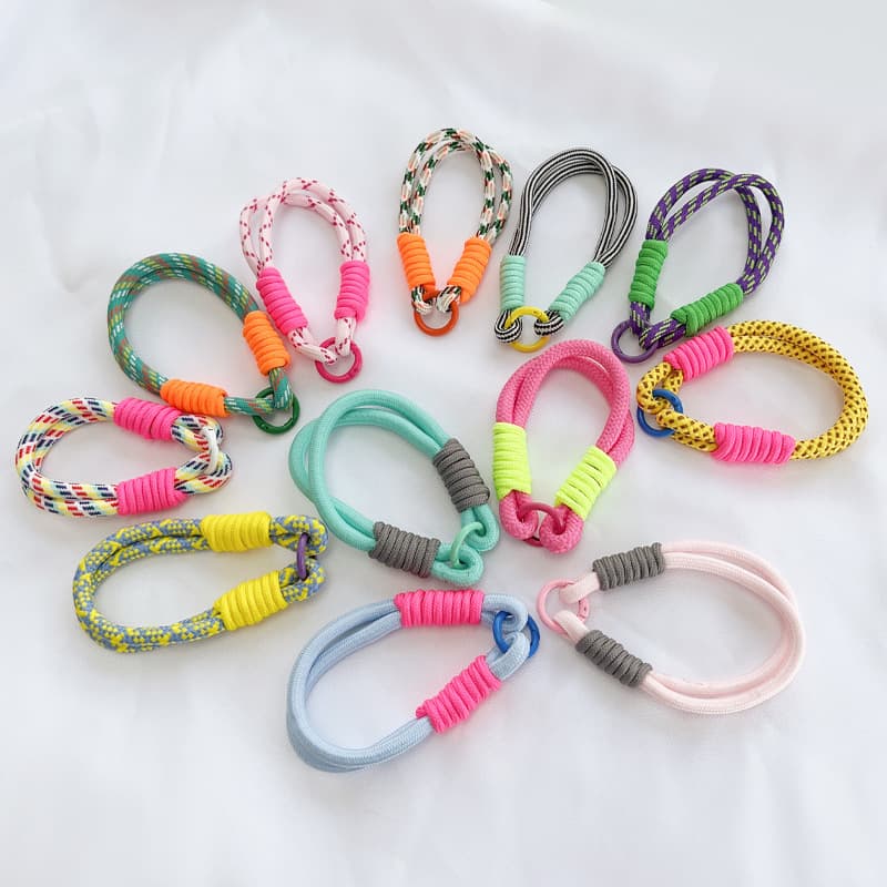 New Woven Nylon Wrist Thick Rope, Popular Colored Double-Ended Rope, Universal Phone Case USB Drive Lanyard Factory Direct