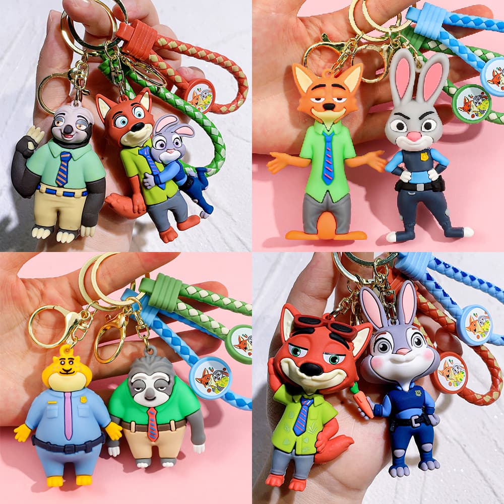 High quality Zootopia key chain cartoon doll bag pendant car key chain pendant small gift wholesale