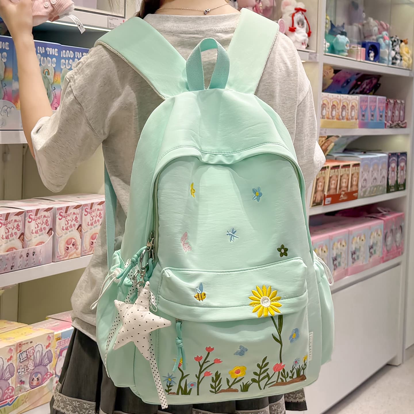 Simple backpack 2026 new Korean style lightweight casual backpack college junior high school primary school student forest style schoolbag female