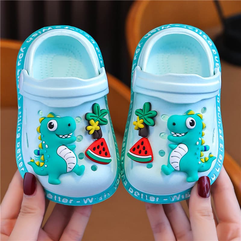 Baby Slippers Summer Cartoon Cute Soft Sole Toddler Boy Clog Sandals for Bath and Outdoor Wear