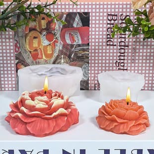 Peony Flower Silicone Mold Handmade DIY Scented Candle Flower Shape Mold D296 D313