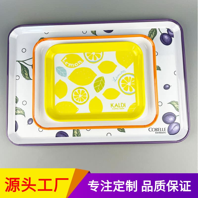 Factory custom rectangular melamine tray melamine imitation porcelain tray Nordic style simple storage tray fast food tray
