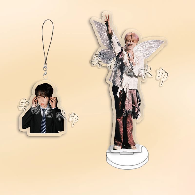 Zhuoyuan Concert Peripheral Acrylic Figure Standee Star Fan Support Desktop Decoration Keychain Pendant