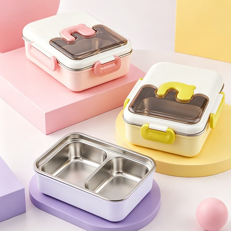 New style lunch box 304 stainless steel compartment sealed lunch box insulated work portable student large capacity lunch box