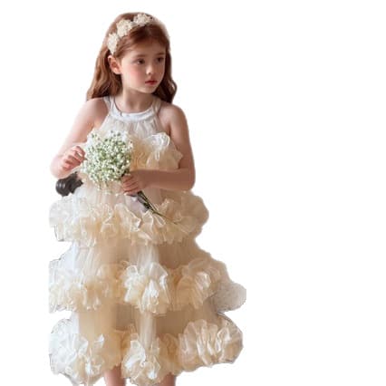 Girls Summer Dress 2026 Collection Little Girl Birthday Stunning Vest Princess Dress Kids Rich Heiress Style Dress