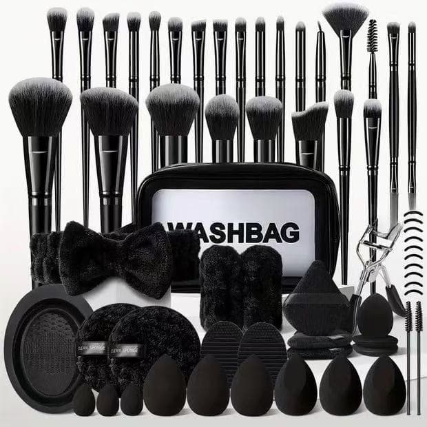 Cross-Border Hot Black 62-Piece Makeup Tool Large Combo Set: Complete Face Wash & Makeup Kit, Shein Temu Dropshipping