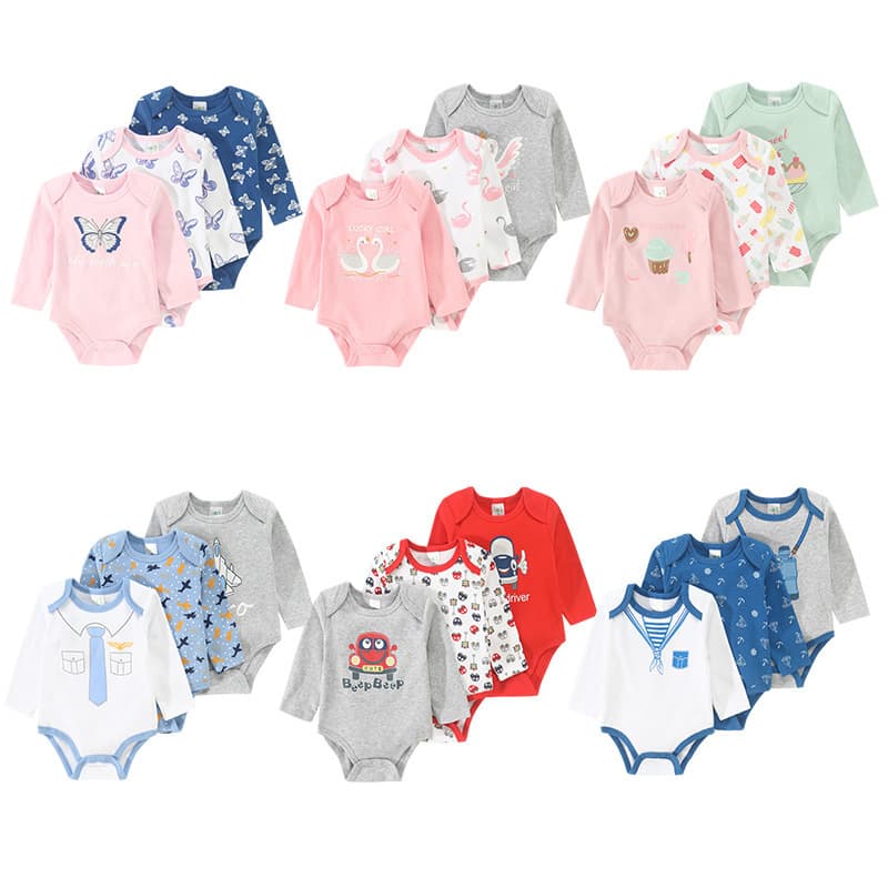 2025 New Waffle Baby Long Sleeve Cover Suit Newborn Spring and Autumn Romper Baby Onesie