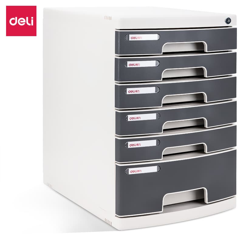 Deli 8854/8855/8876/8877 Desktop Filing Cabinet with Lock, Hard Plastic File Cabinet with Drawers