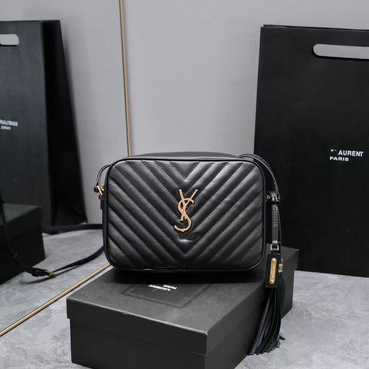 Cross-Border Supply New Classic Yangshulin Tassel Camera Bag Fashionable Genuine Leather Shoulder Crossbody Women's Bag with Logo