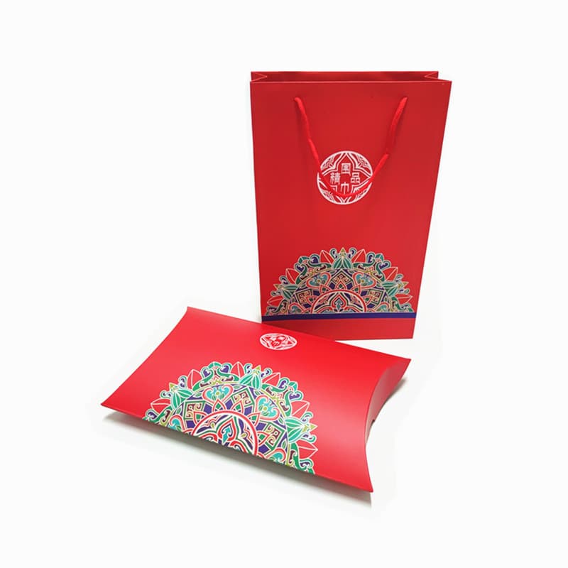 Scarf Silk Scarf Festival Gift Box, Shawl Packaging Wholesale Red Pashmina Gift Box with Carry Bag Ingot Box