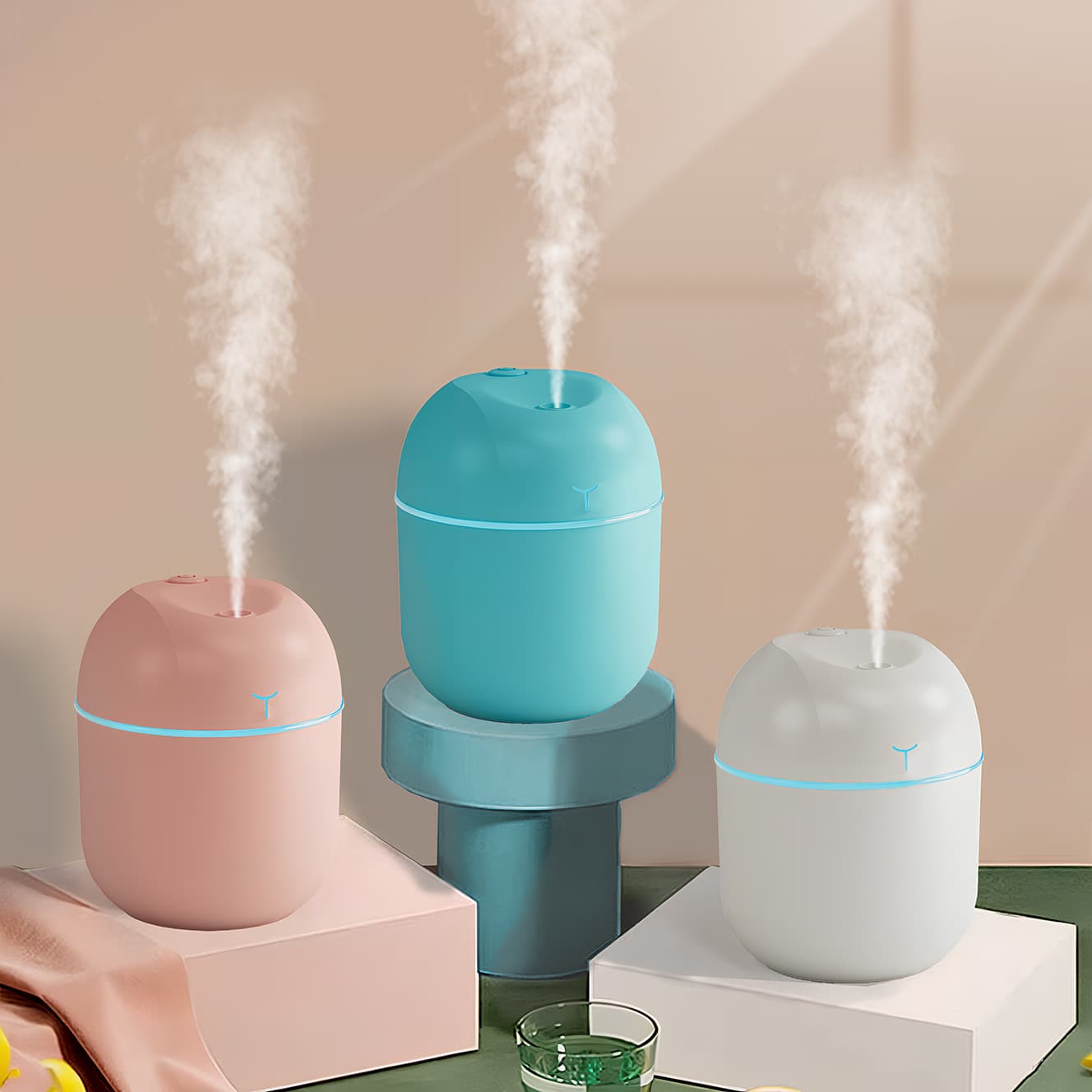Mini Small Car Bull Humidifier USB Color Light Home Desktop Air Silent Small Humidifier Wholesale
