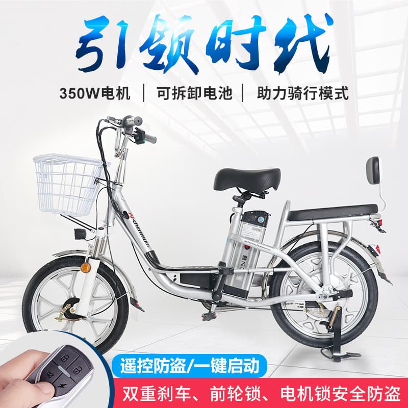 48V Lightweight Lithium Battery Electric Bicycle for Men and Women, Pedal Assist Scooter, Food Delivery Bike, Commuter Electric Vehicle