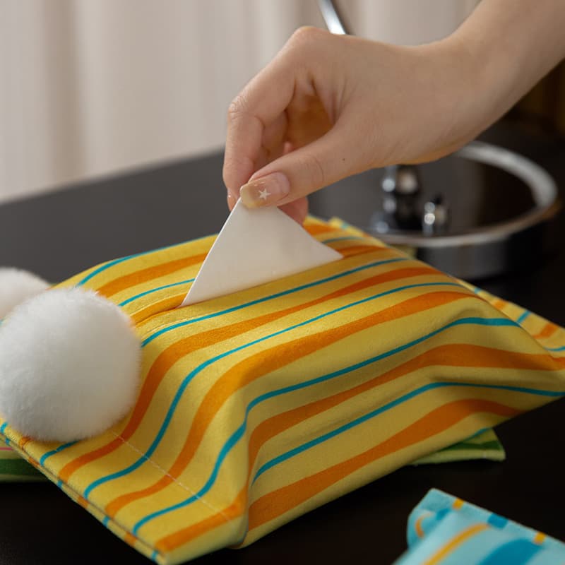 Hornido Multi-Line Tissue Box Cover for Living Room, Dining Table, Bedroom, Car Storage Bag, Premium Tissue Holder