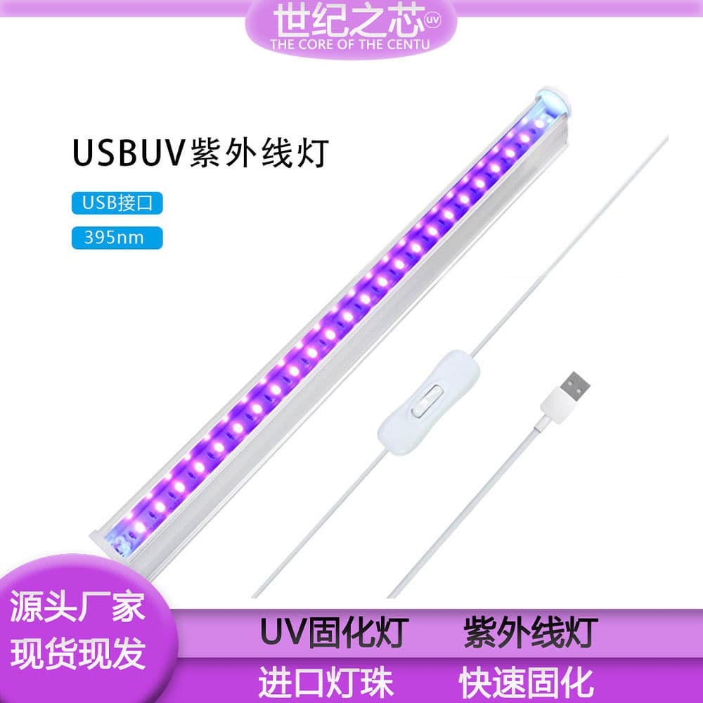 Cross-border 395nm UV Lamp Fluorescent Detection UV Curing Lamp Fluorescent Effect Money Detector USB Purple Light