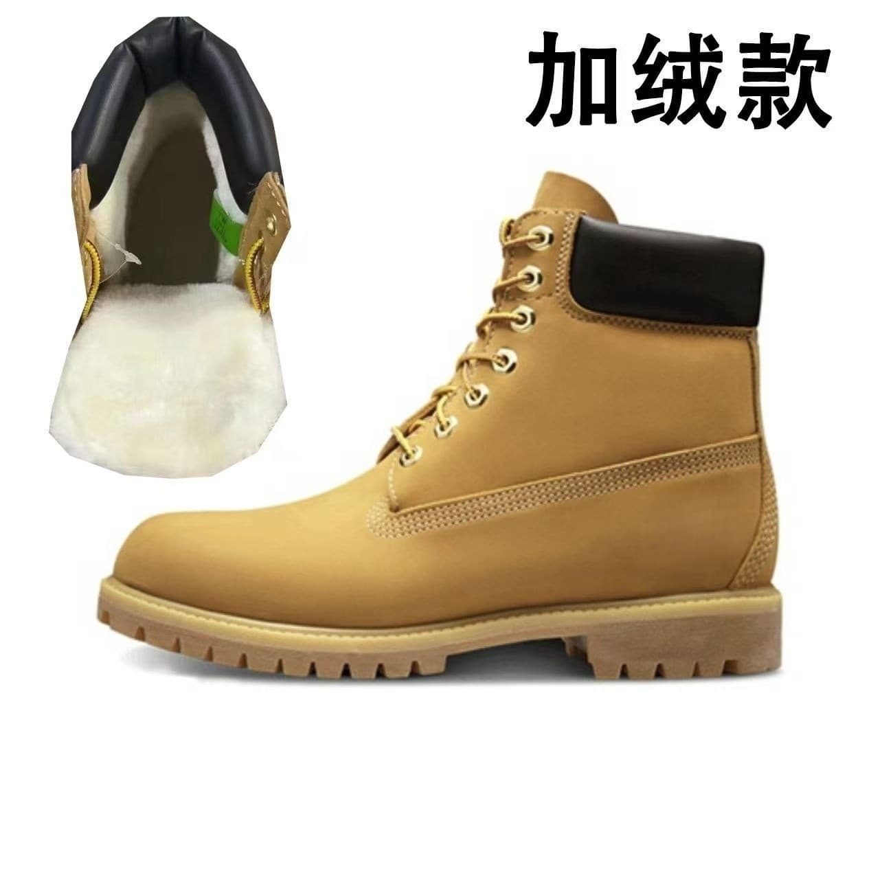Timberland Boots Fleece-Lined Men's and Women's Shoes Rhubarb Boots Winter Outdoor Large Size Men's Shoes High-Top Work Boots Genuine Leather