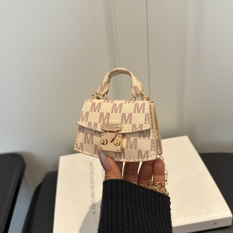Printed mini square bag niche design chain lipstick bag fashion trend casual texture ladies crossbody bag