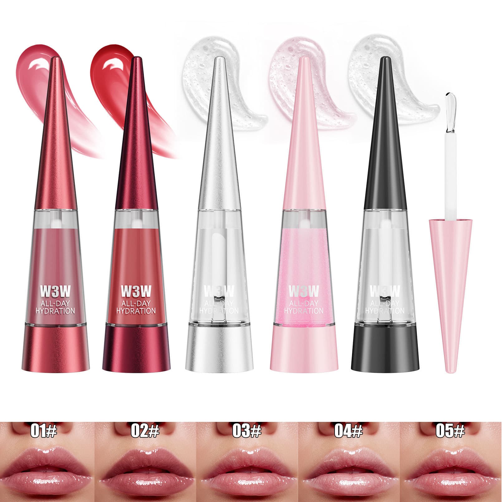 W3W Cross-border Best-selling Lip Plumping Oil, Water Gloss Lip Oil, Spicy Lip Plumper, Plump Pout Lip Gloss, Lip Oil