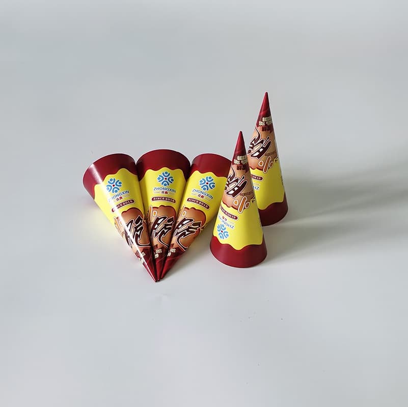 Crisp cone paper set Ice cream paper tray with printable logo Ice cream egg waffle tip holder paper set packaging ice cream crisp cone