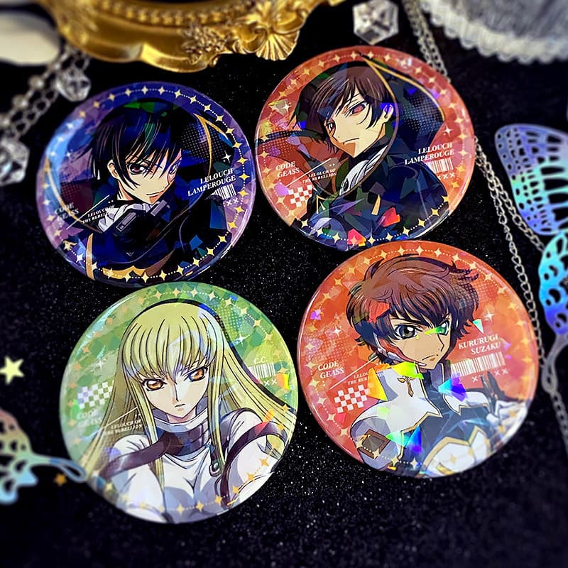 Lelouch of the Rebellion fan animation peripheral Lelouch cc pivot wood Suzaku tinplate sun valley bottom laser badge