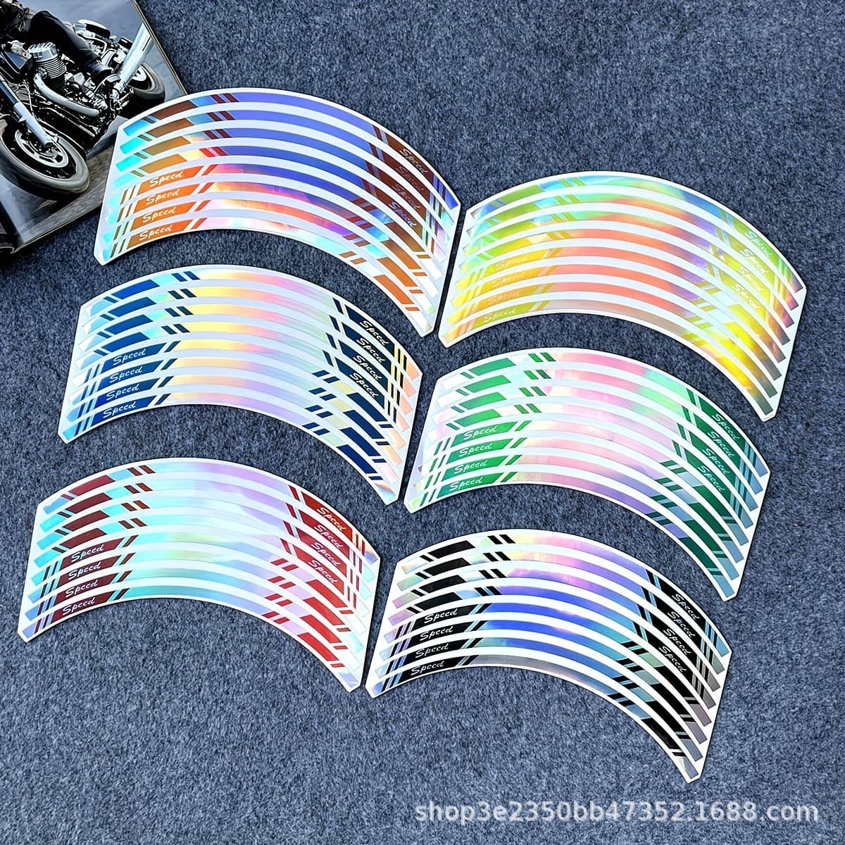 17-20 inch motorcycle wheel hub sticker laser reflective decal, universal decoration for Yamaha and Honda