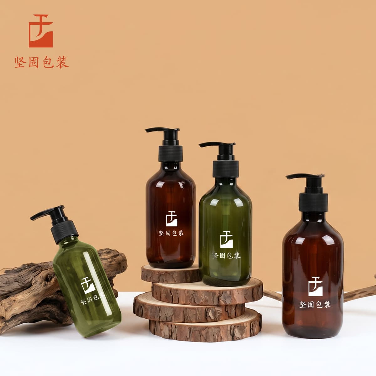 Shampoo Bottle 300ml In Stock PET Plastic Bottle Packaging Material Conditioner Shower Gel Pump Bottle Custom